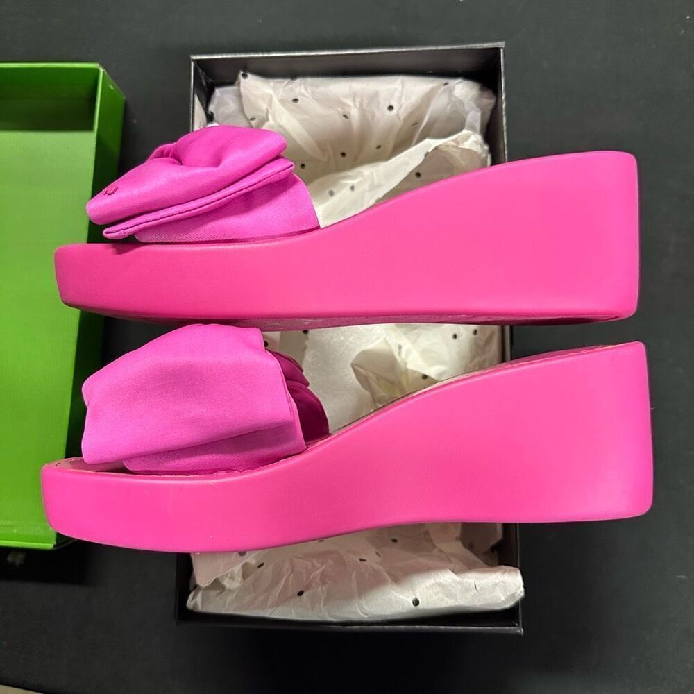 Kate Spade Neoprene Bikini Wedge Sandals 9 Rhododendron Grove - Picture 5 of 8